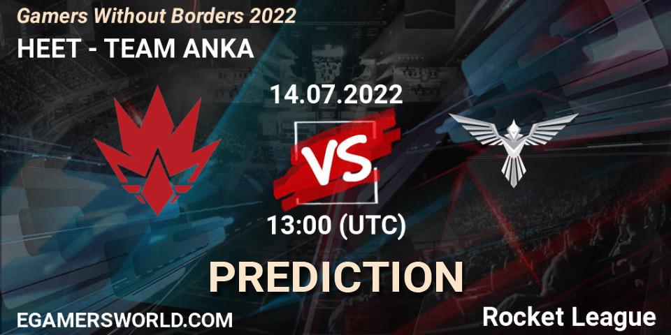 Prognoza HEET - TEAM ANKA. 14.07.2022 at 13:00, Rocket League, Gamers Without Borders 2022
