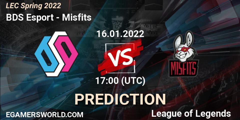 Prognoza BDS Esport - Misfits. 16.01.2022 at 16:00, LoL, LEC Spring 2022 - Group Stage