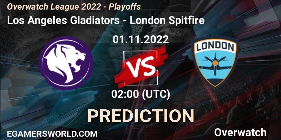 Prognoza Los Angeles Gladiators - London Spitfire. 01.11.2022 at 02:00, Overwatch, Overwatch League 2022 - Playoffs
