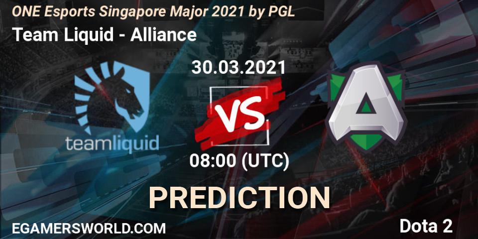 Prognoza Team Liquid - Alliance. 30.03.2021 at 08:40, Dota 2, ONE Esports Singapore Major 2021
