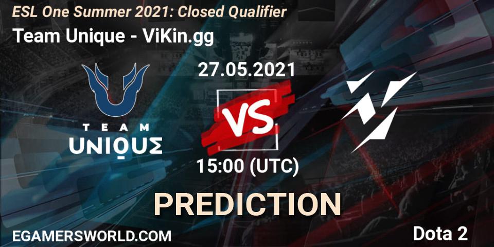 Prognoza Team Unique - ViKin.gg. 27.05.2021 at 15:00, Dota 2, ESL One Summer 2021: Closed Qualifier