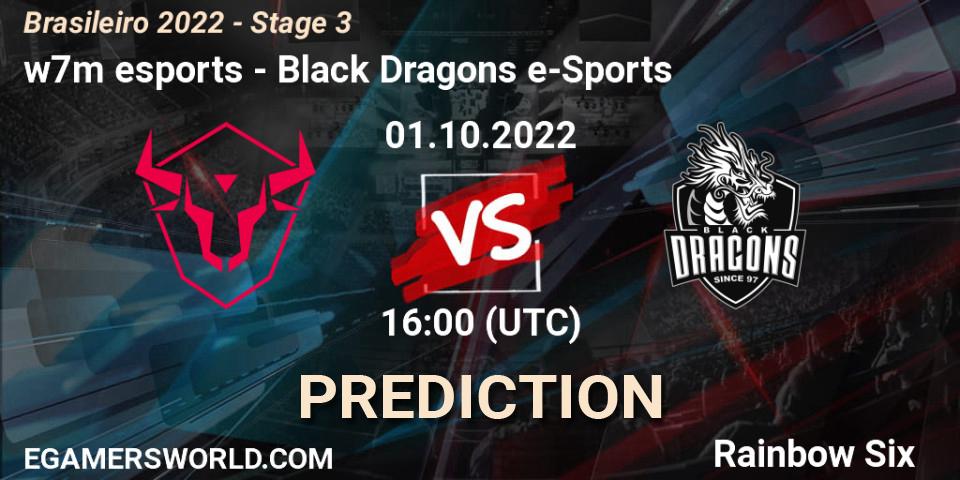 Prognoza w7m esports - Black Dragons e-Sports. 01.10.2022 at 16:00, Rainbow Six, Brasileirão 2022 - Stage 3