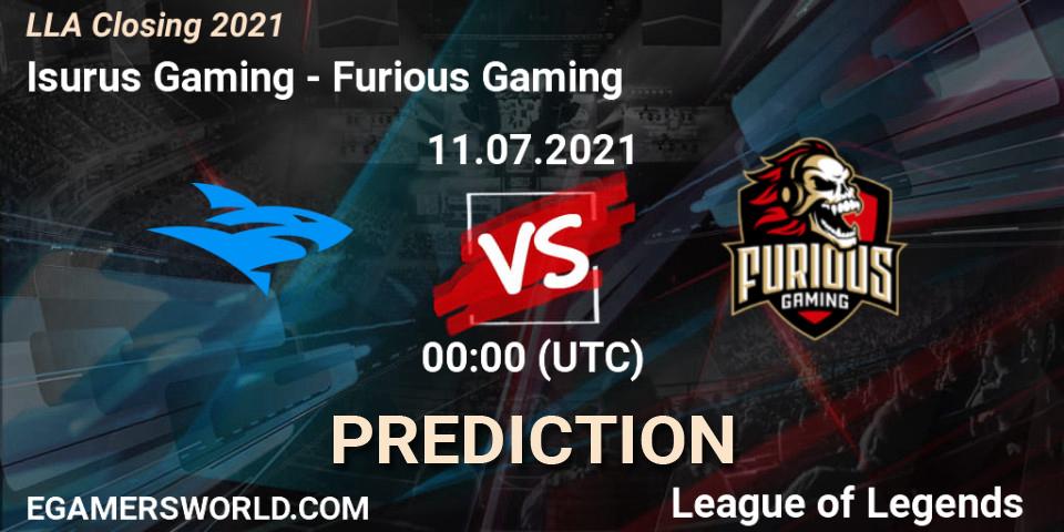 Prognoza Isurus Gaming - Furious Gaming. 11.07.21, LoL, LLA Closing 2021