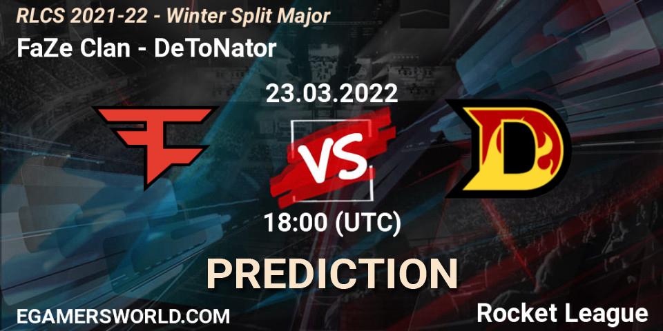 Prognoza FaZe Clan - DeToNator. 23.03.2022 at 18:00, Rocket League, RLCS 2021-22 - Winter Split Major