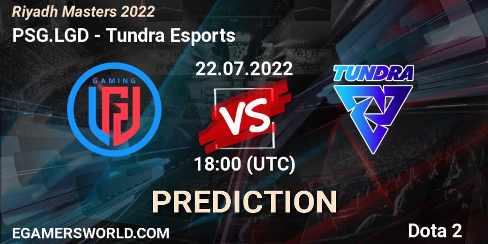 Prognoza PSG.LGD - Tundra Esports. 22.07.2022 at 18:07, Dota 2, Riyadh Masters 2022