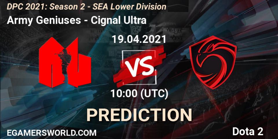 Prognoza Army Geniuses - Cignal Ultra. 19.04.2021 at 10:03, Dota 2, DPC 2021: Season 2 - SEA Lower Division