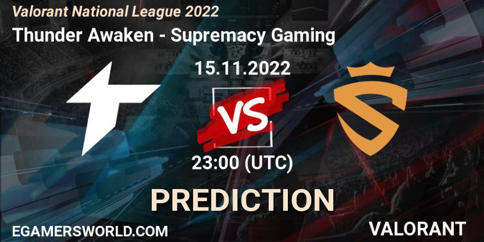 Prognoza Thunder Awaken - Supremacy Gaming. 15.11.22, VALORANT, Valorant National League 2022
