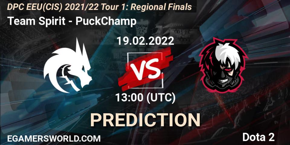 Prognoza Team Spirit - PuckChamp. 19.02.2022 at 13:01, Dota 2, DPC EEU(CIS) 2021/22 Tour 1: Regional Finals