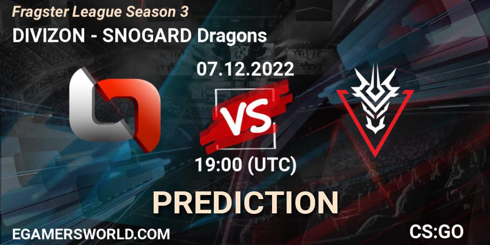 Prognoza DIVIZON - SNOGARD Dragons. 07.12.22, CS2 (CS:GO), Fragster League Season 3