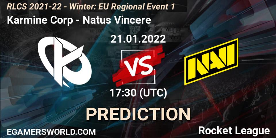 Prognoza Karmine Corp - Natus Vincere. 21.01.2022 at 17:30, Rocket League, RLCS 2021-22 - Winter: EU Regional Event 1