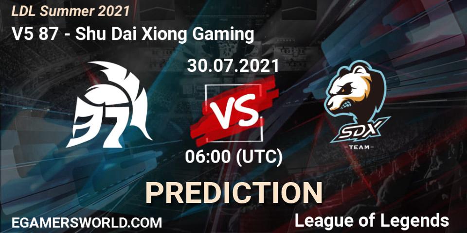 Prognoza V5 87 - Shu Dai Xiong Gaming. 31.07.21, LoL, LDL Summer 2021