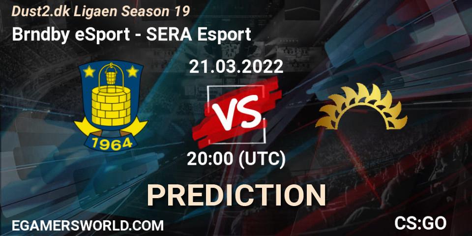 Prognoza Brøndby eSport - SERA Esport. 21.03.2022 at 20:00, Counter-Strike (CS2), Dust2.dk Ligaen Season 19
