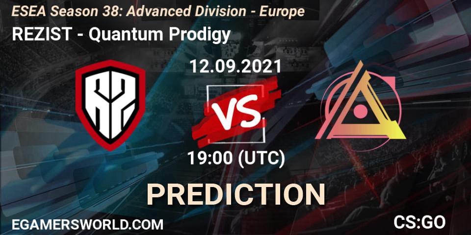 Prognoza REZIST - Quantum Prodigy. 12.09.2021 at 19:00, Counter-Strike (CS2), ESEA Season 38: Advanced Division - Europe