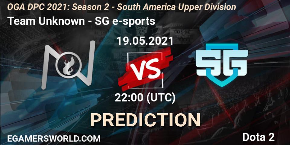 Prognoza Team Unknown - SG e-sports. 19.05.21, Dota 2, OGA DPC 2021: Season 2 - South America Upper Division