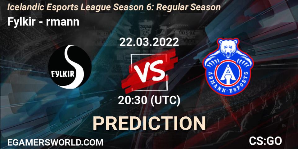 Prognoza Fylkir - Ármann. 22.03.2022 at 20:30, Counter-Strike (CS2), Icelandic Esports League Season 6: Regular Season