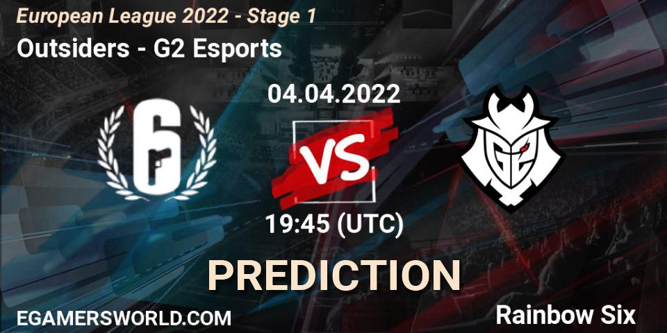 Prognoza Outsiders - G2 Esports. 04.04.2022 at 19:45, Rainbow Six, European League 2022 - Stage 1