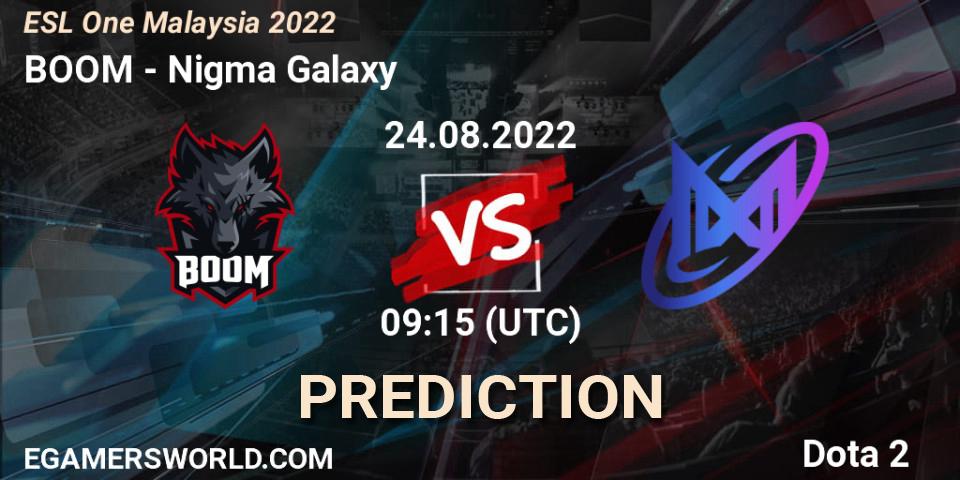 Prognoza BOOM - Nigma Galaxy. 24.08.22, Dota 2, ESL One Malaysia 2022
