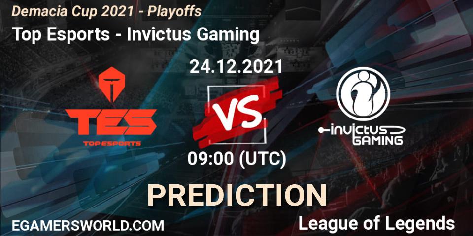 Prognoza Top Esports - Invictus Gaming. 24.12.2021 at 09:00, LoL, Demacia Cup 2021 - Playoffs