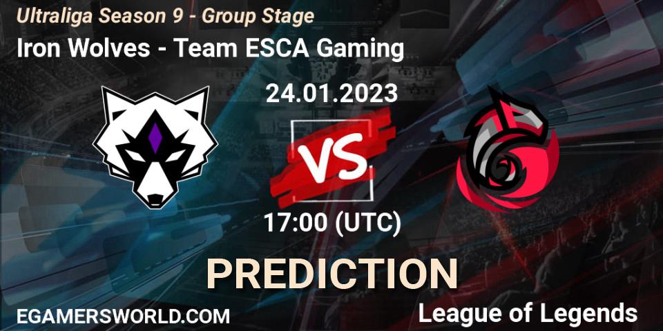 Prognoza Iron Wolves - Team ESCA Gaming. 24.01.2023 at 17:00, LoL, Ultraliga Season 9 - Group Stage