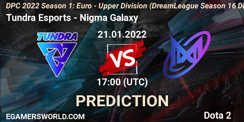 Prognoza Tundra Esports - Nigma Galaxy. 21.01.2022 at 17:38, Dota 2, DPC 2022 Season 1: Euro - Upper Division (DreamLeague Season 16 DPC WEU)