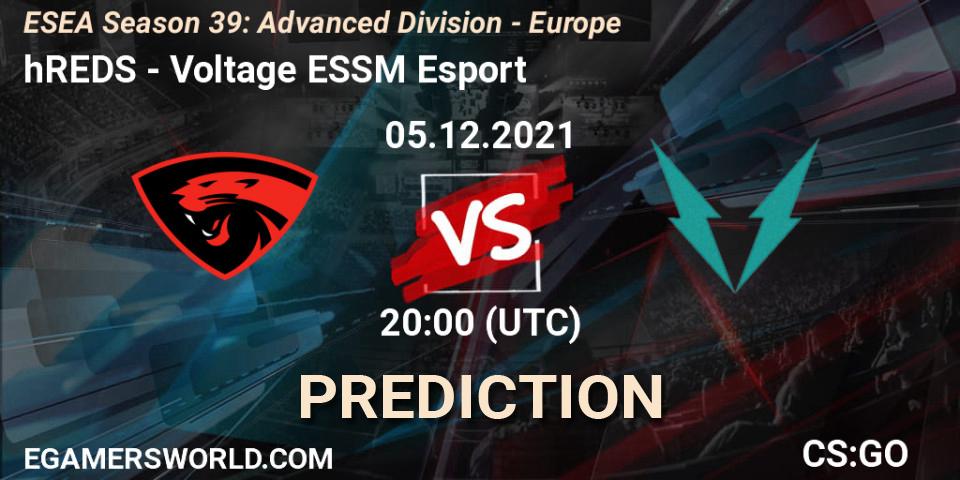 Prognoza hREDS - Voltage ESSM Esport. 05.12.2021 at 20:00, Counter-Strike (CS2), ESEA Season 39: Advanced Division - Europe