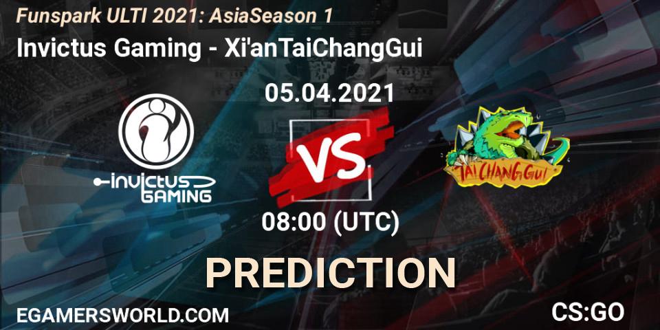 Prognoza Invictus Gaming - Xi'anTaiChangGui. 05.04.2021 at 08:35, Counter-Strike (CS2), Funspark ULTI 2021: Asia Season 1