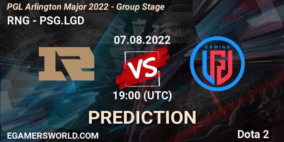 Prognoza RNG - PSG.LGD. 07.08.22, Dota 2, PGL Arlington Major 2022 - Group Stage