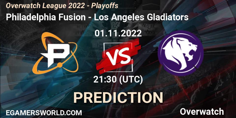 Prognoza Philadelphia Fusion - Los Angeles Gladiators. 01.11.22, Overwatch, Overwatch League 2022 - Playoffs