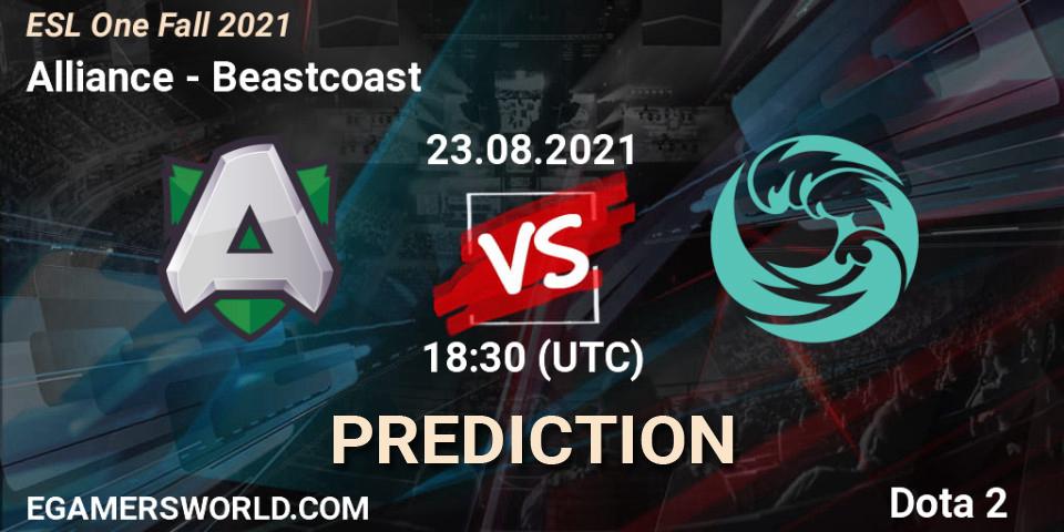 Prognoza Alliance - Beastcoast. 23.08.2021 at 18:30, Dota 2, ESL One Fall 2021
