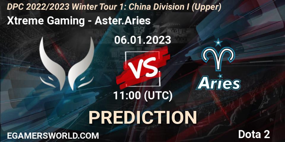 Prognoza Xtreme Gaming - Aster.Aries. 06.01.23, Dota 2, DPC 2022/2023 Winter Tour 1: CN Division I (Upper)