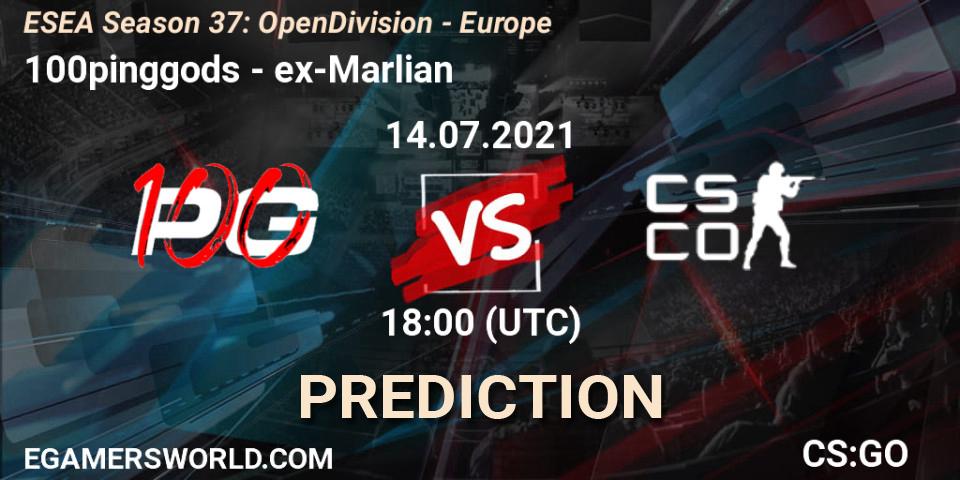 Prognoza 100pinggods - ex-Marlian. 14.07.2021 at 18:00, Counter-Strike (CS2), ESEA Season 37: Open Division - Europe