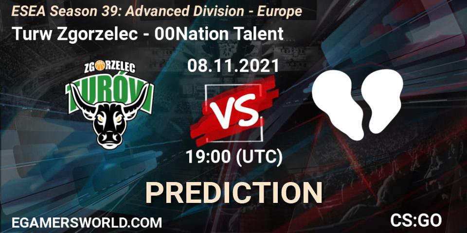 Prognoza Turów Zgorzelec - 00Nation Talent. 08.11.2021 at 18:00, Counter-Strike (CS2), ESEA Season 39: Advanced Division - Europe