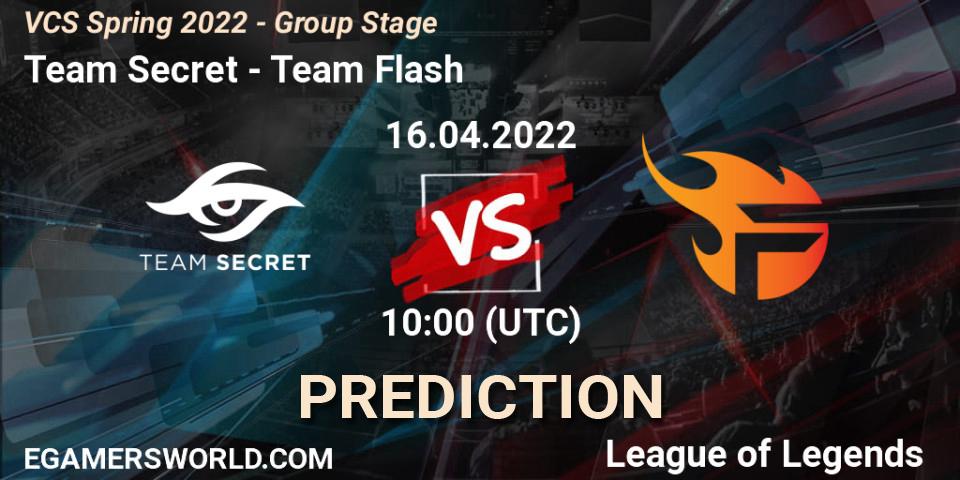 Prognoza Team Secret - Team Flash. 12.04.2022 at 10:00, LoL, VCS Spring 2022 - Group Stage 