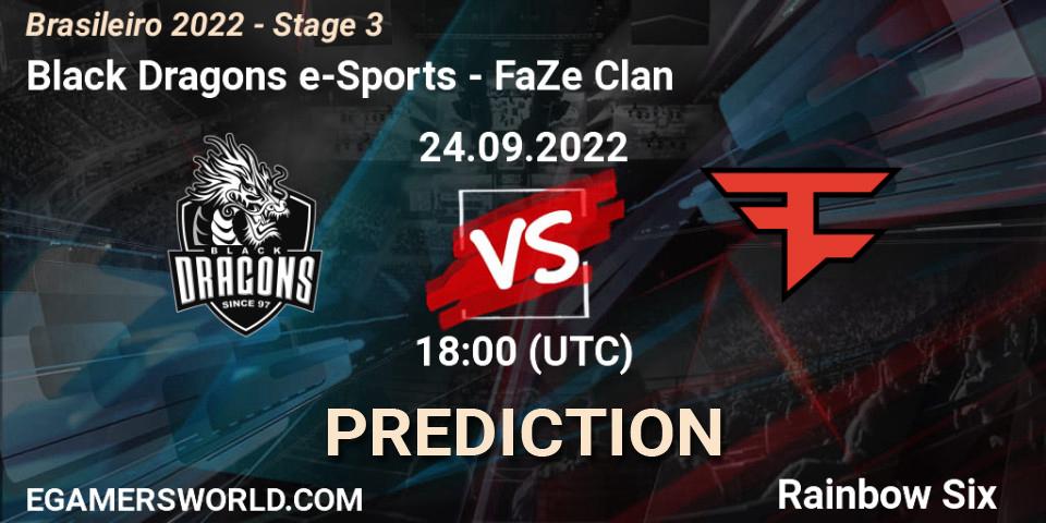 Prognoza Black Dragons e-Sports - FaZe Clan. 24.09.2022 at 18:00, Rainbow Six, Brasileirão 2022 - Stage 3