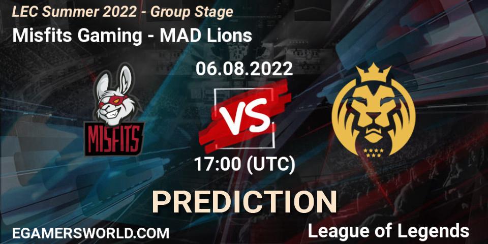 Prognoza Misfits Gaming - MAD Lions. 06.08.22, LoL, LEC Summer 2022 - Group Stage