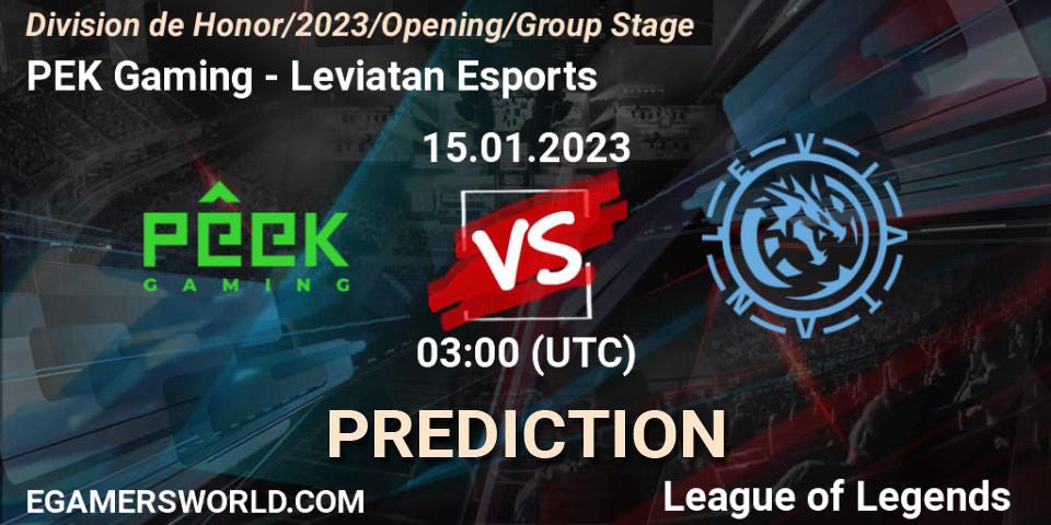Prognoza PÊEK Gaming - Leviatan Esports. 15.01.2023 at 03:00, LoL, División de Honor Opening 2023 - Group Stage