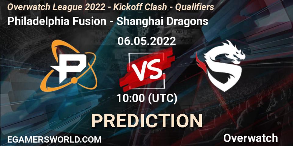 Prognoza Philadelphia Fusion - Shanghai Dragons. 20.05.22, Overwatch, Overwatch League 2022 - Kickoff Clash - Qualifiers