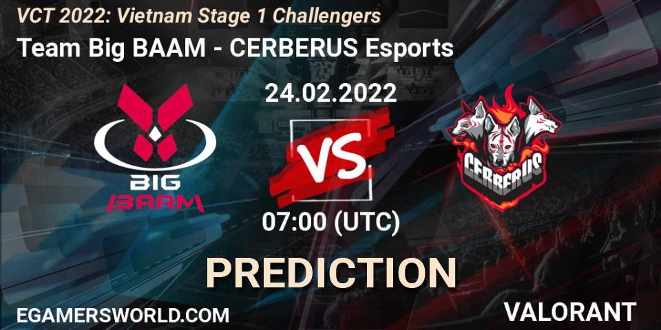 Prognoza Team Big BAAM - CERBERUS Esports. 24.02.2022 at 07:00, VALORANT, VCT 2022: Vietnam Stage 1 Challengers