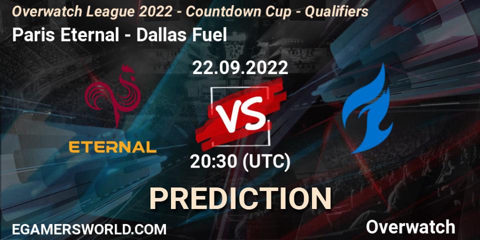 Prognoza Paris Eternal - Dallas Fuel. 25.09.2022 at 20:30, Overwatch, Overwatch League 2022 - Countdown Cup - Qualifiers