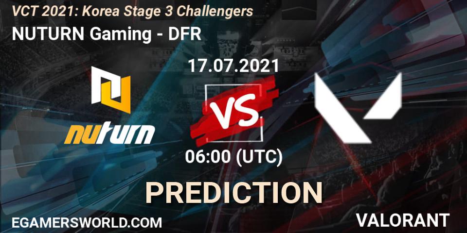 Prognoza NUTURN Gaming - DFR. 17.07.2021 at 06:00, VALORANT, VCT 2021: Korea Stage 3 Challengers