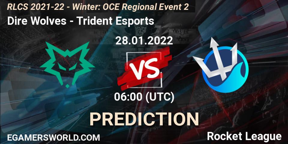 Prognoza Dire Wolves - Trident Esports. 28.01.2022 at 06:00, Rocket League, RLCS 2021-22 - Winter: OCE Regional Event 2