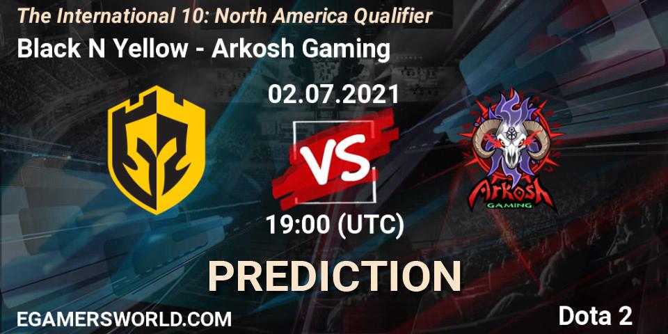 Prognoza Black N Yellow - Arkosh Gaming. 02.07.2021 at 20:00, Dota 2, The International 10: North America Qualifier