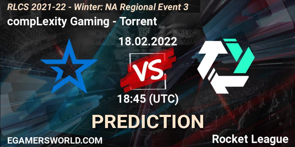 Prognoza compLexity Gaming - Torrent. 18.02.2022 at 18:45, Rocket League, RLCS 2021-22 - Winter: NA Regional Event 3