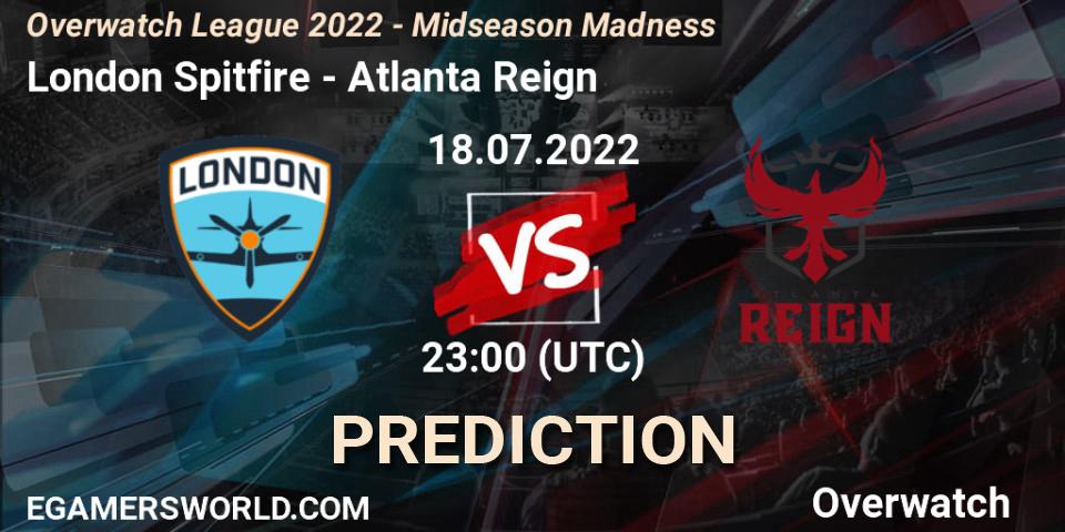 Prognoza London Spitfire - Atlanta Reign. 18.07.2022 at 23:00, Overwatch, Overwatch League 2022 - Midseason Madness