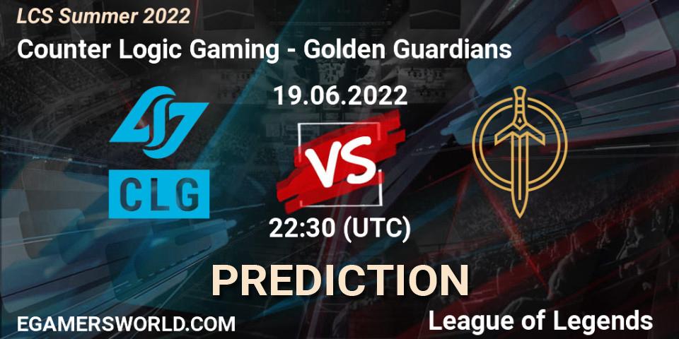 Prognoza Counter Logic Gaming - Golden Guardians. 19.06.22, LoL, LCS Summer 2022