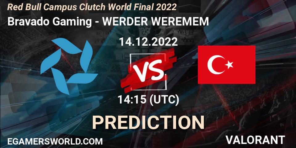 Prognoza Bravado Gaming - WERDER WEREMEM. 14.12.2022 at 14:15, VALORANT, Red Bull Campus Clutch World Final 2022