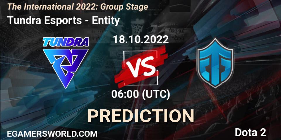 Prognoza Tundra Esports - Entity. 18.10.2022 at 06:17, Dota 2, The International 2022: Group Stage