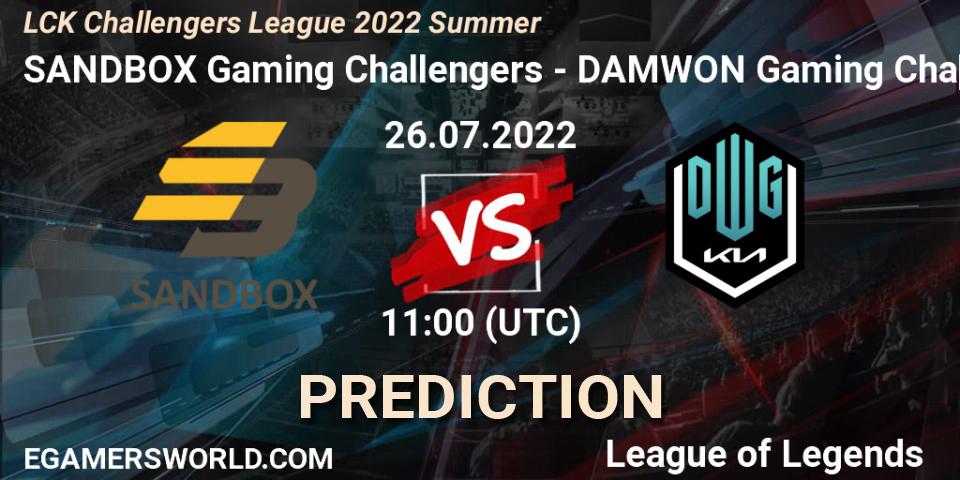Prognoza SANDBOX Gaming Challengers - DAMWON Gaming Challengers. 26.07.2022 at 11:00, LoL, LCK Challengers League 2022 Summer