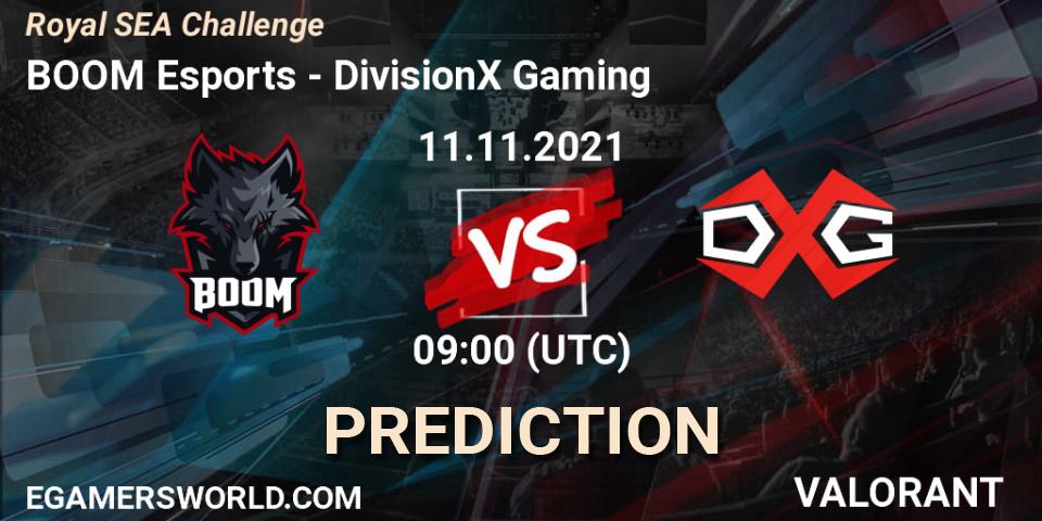 Prognoza BOOM Esports - DivisionX Gaming. 11.11.2021 at 09:00, VALORANT, Royal SEA Challenge