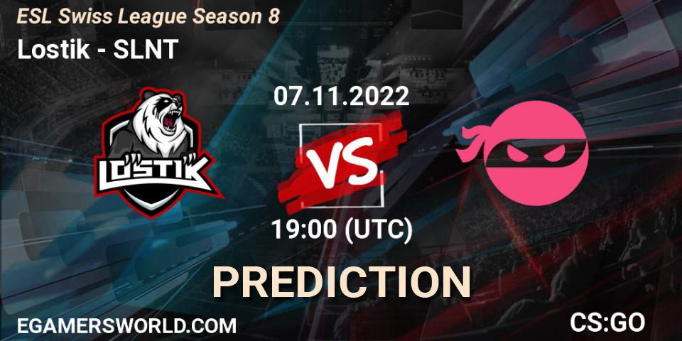 Prognoza Lostik - SLNT. 07.11.2022 at 19:00, Counter-Strike (CS2), ESL Swiss League Season 8